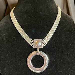 Chico’s silver metal statement necklace, adjustable